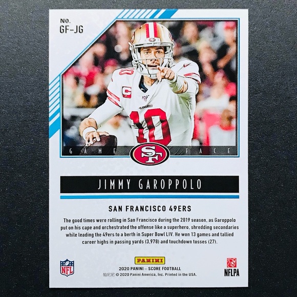 Jimmy Garoppolo - 2020 Score Game Face #GF-JG - Picture 2 of 2